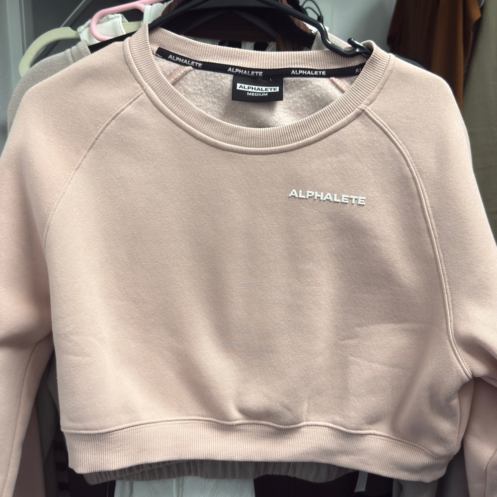 Alphalete Women's Pink Crop Sweater